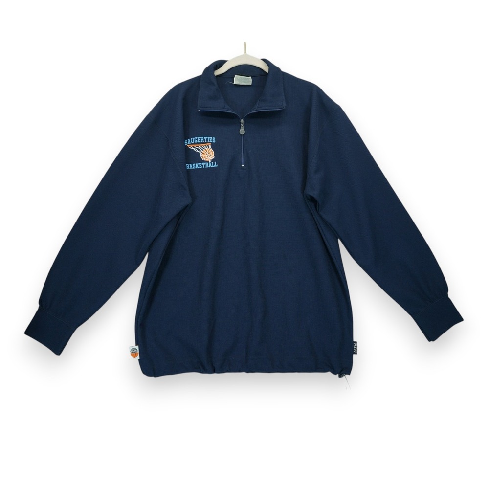 Vintage The Rock by Nando Di Biase BLue Waffle Knit‎ Track Jacket Italy Size L